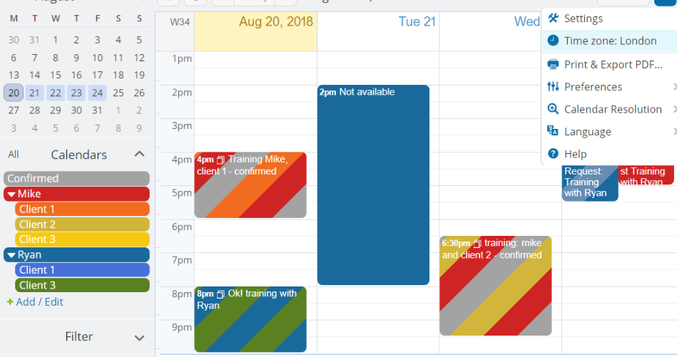 Multi-Timezone Calendar System