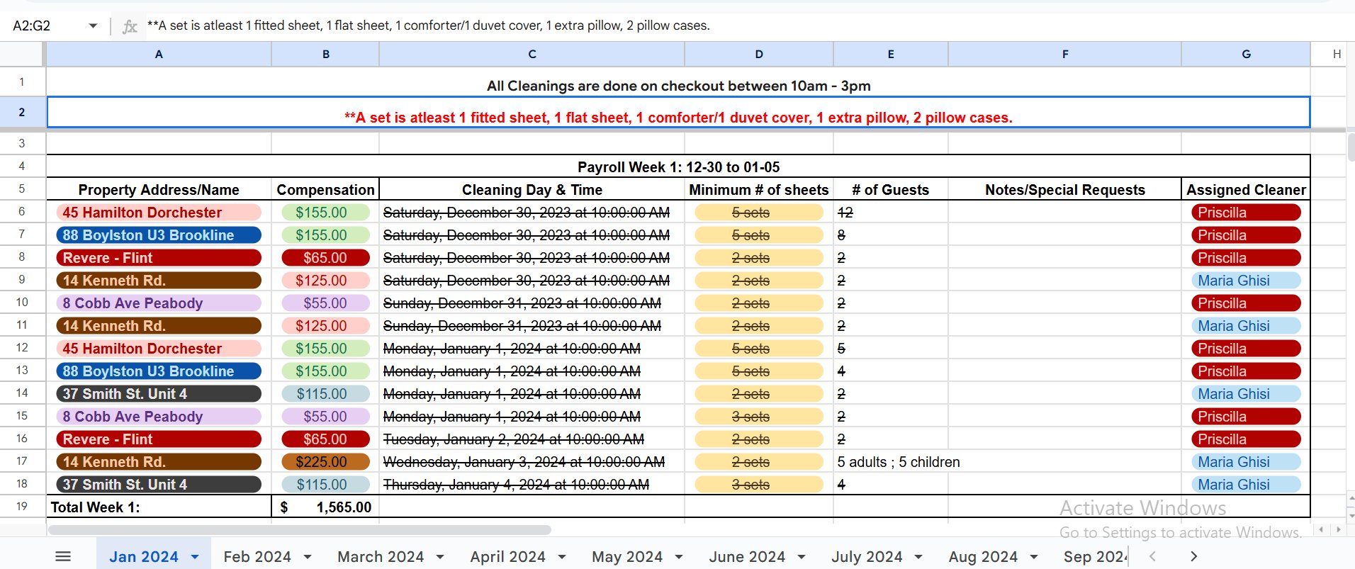 Cleaning Co. — Payroll & Scheduling System